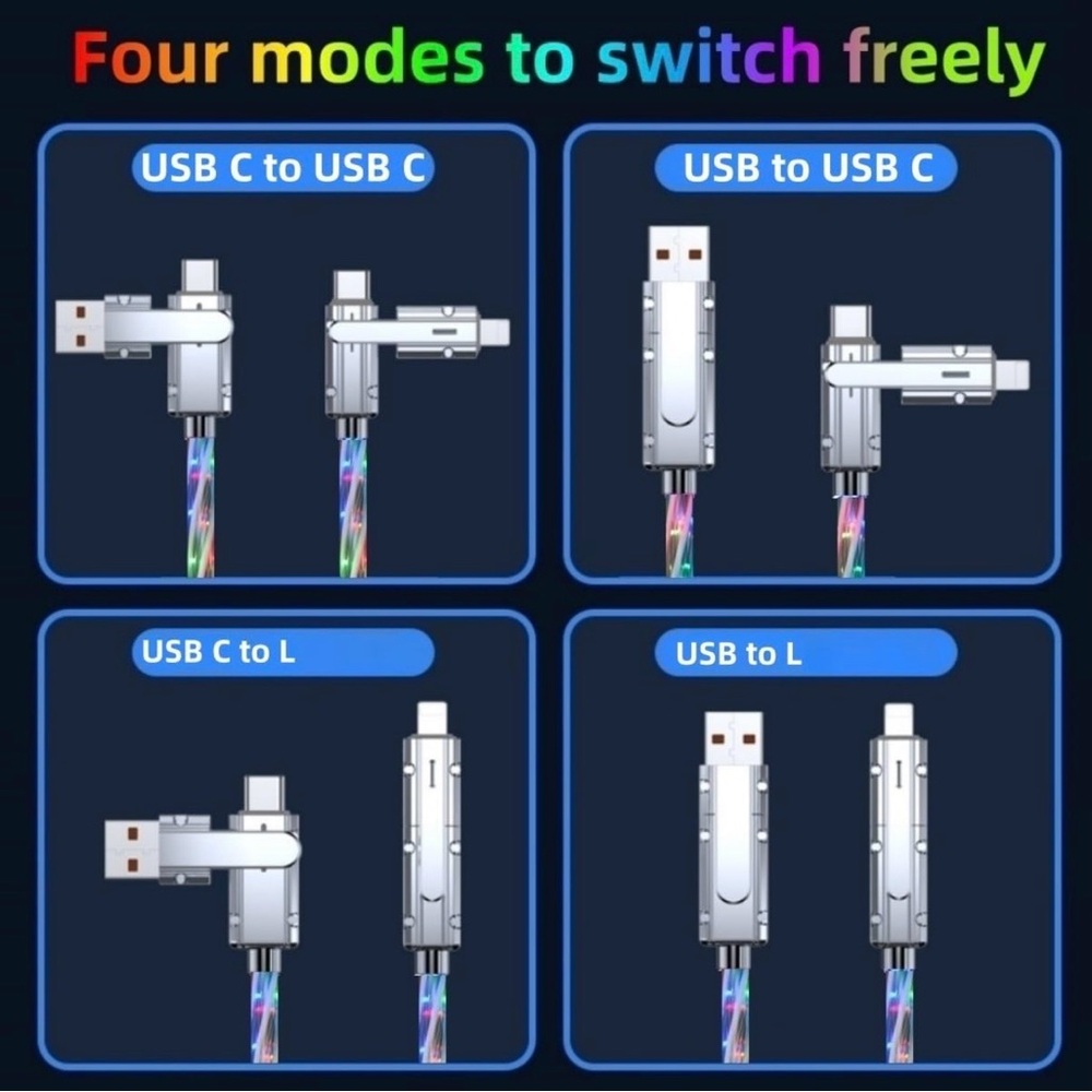 LED Multi-Color Charging Cable - Picture 2 of 3
